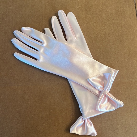 Satin handmade gloves with bow - Picture 10 of 10